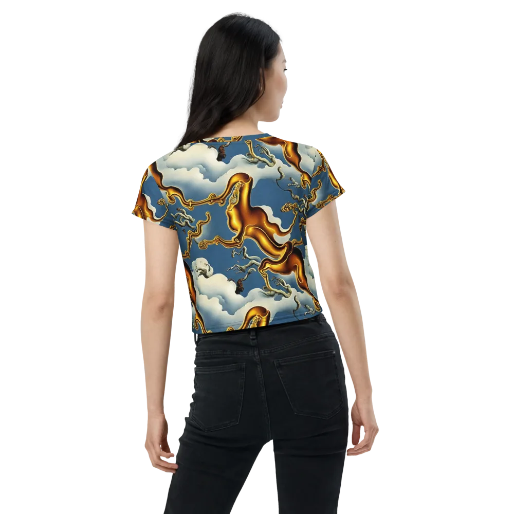 Gilded Cloud Serpents on Crop Tee — Back