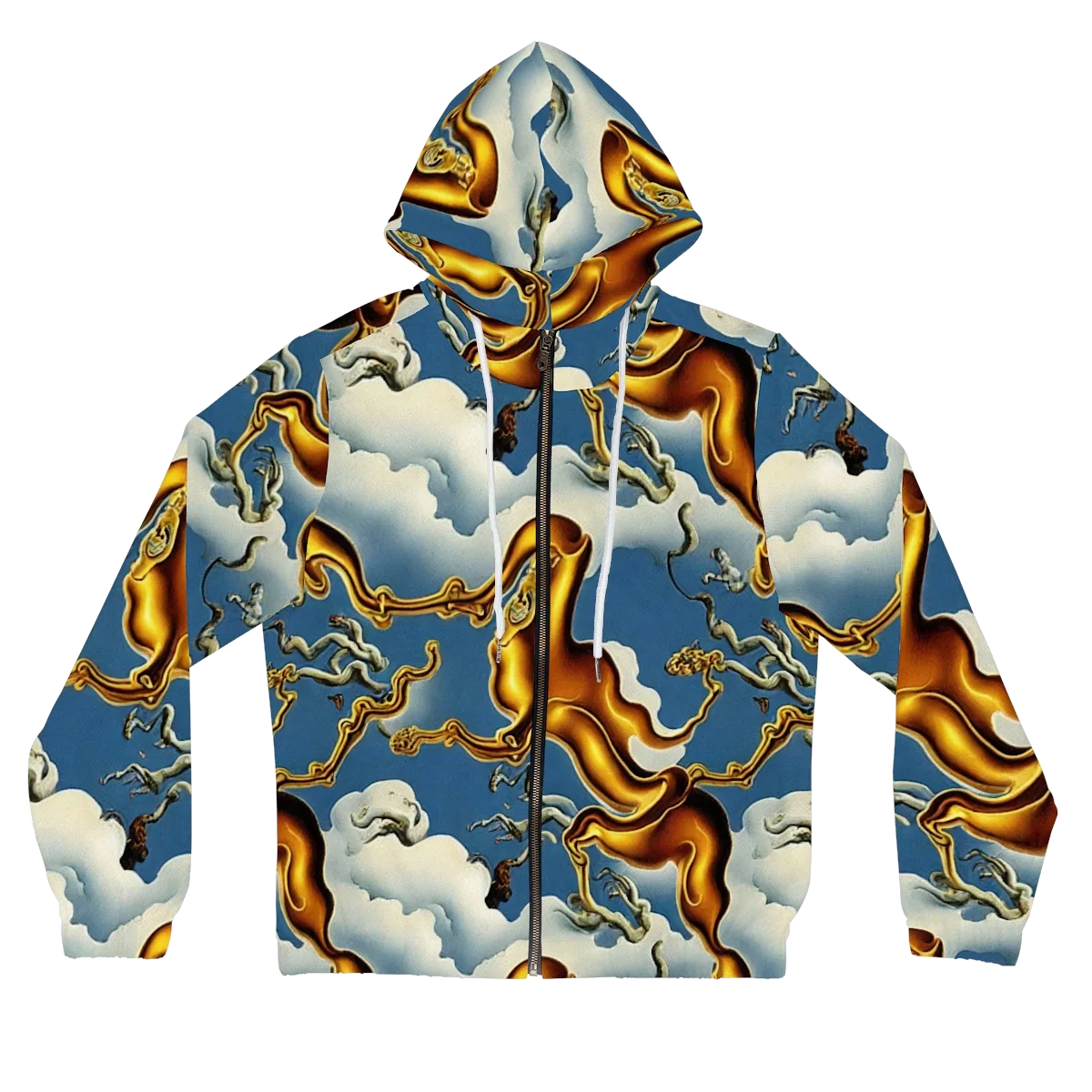 Gilded Cloud Serpents on Women's Full-Zip Hoodie — Front
