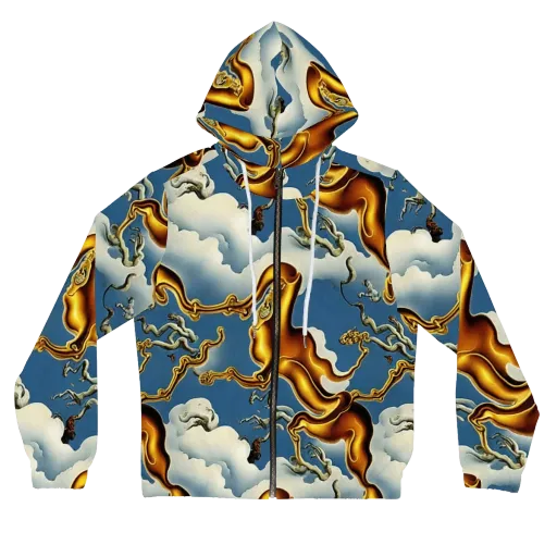 Gilded Cloud Serpents on a Women's Full-Zip Hoodie