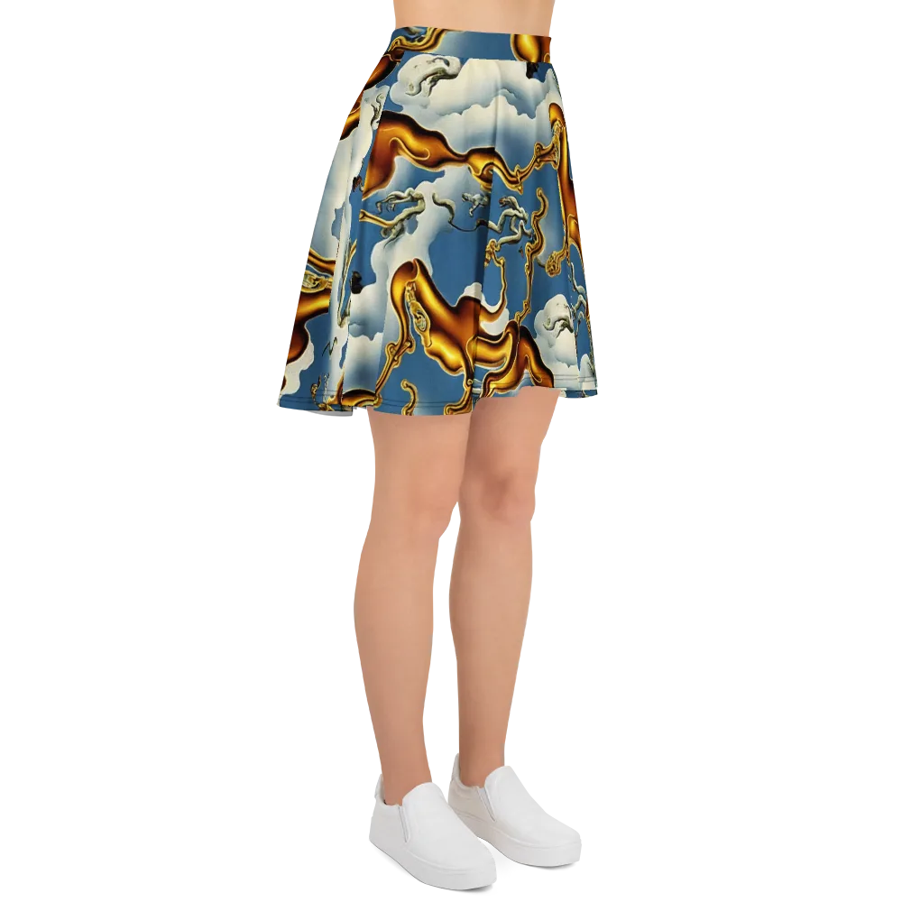 Gilded Cloud Serpents on Skater Skirt — Right