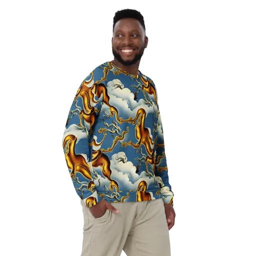 Gilded Cloud Serpents on a Sweatshirt