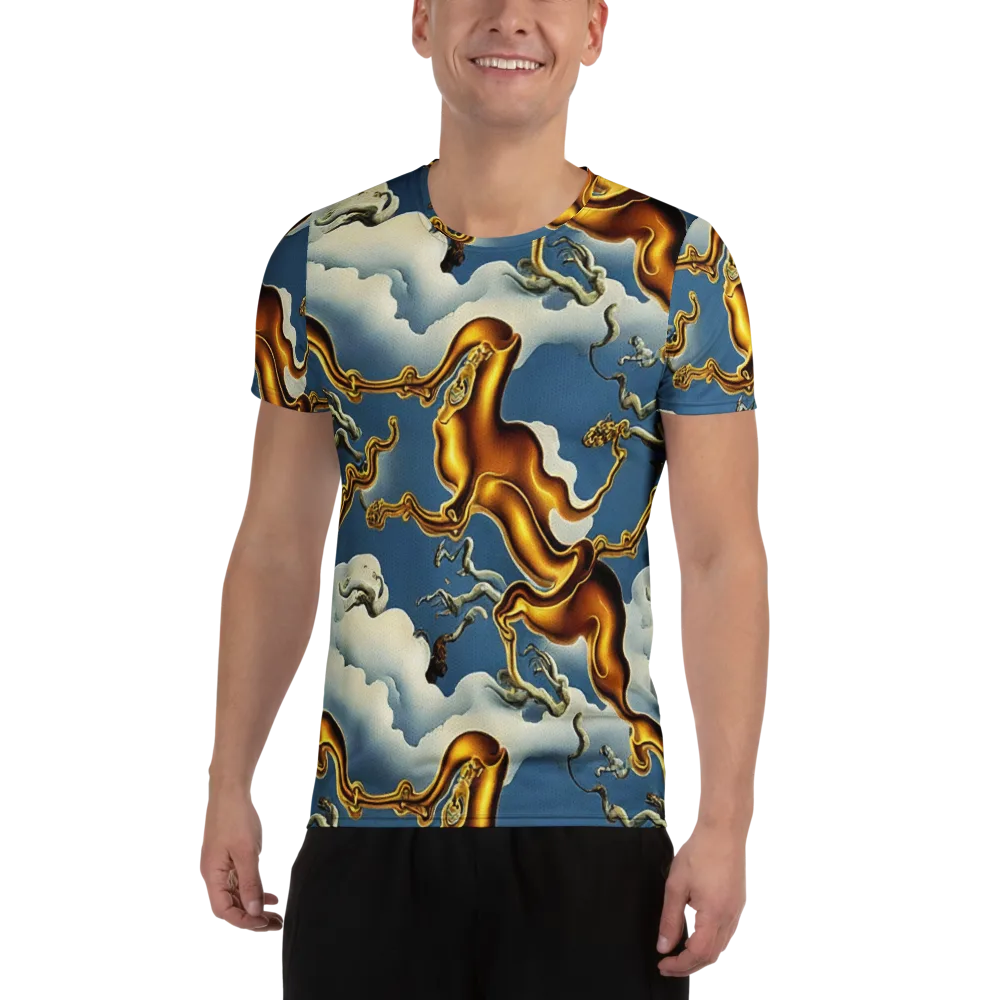 Gilded Cloud Serpents on Men's Athletic T-Shirt — Front
