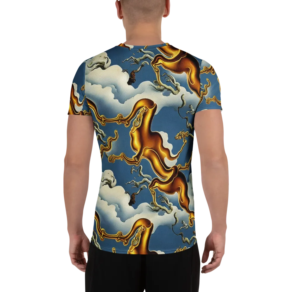 Gilded Cloud Serpents on Men's Athletic T-Shirt — Back