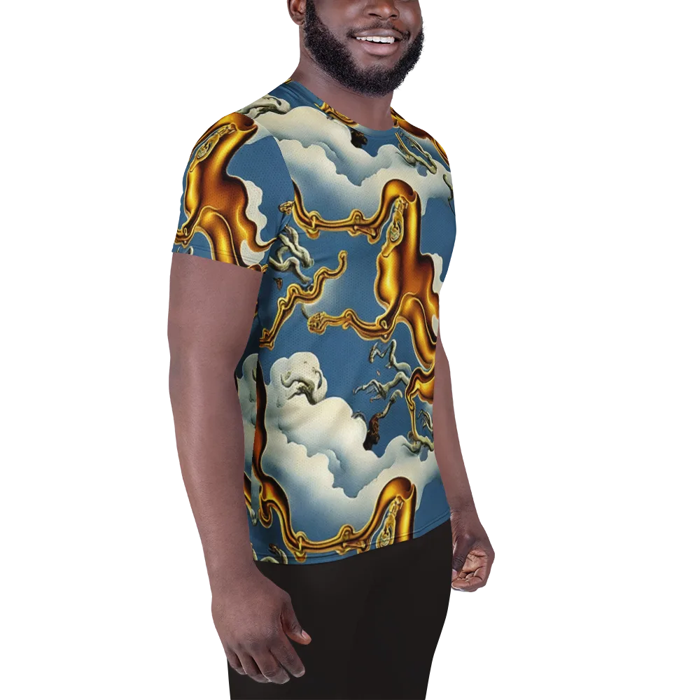 Gilded Cloud Serpents on Men's Athletic T-Shirt — Right