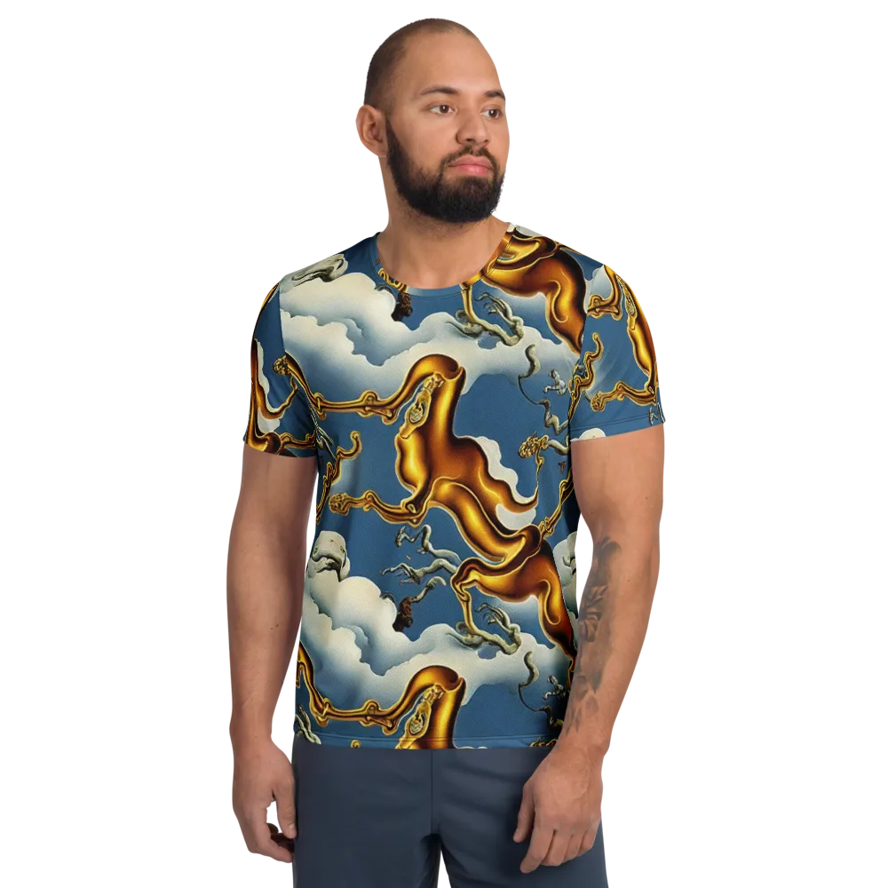 Gilded Cloud Serpents on Men's Athletic T-Shirt — Front