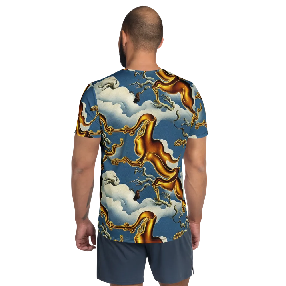 Gilded Cloud Serpents on Men's Athletic T-Shirt — Back