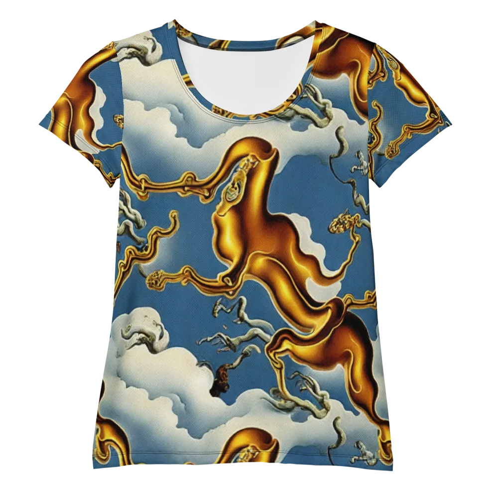 Gilded Cloud Serpents on Women's Athletic T-Shirt — Front