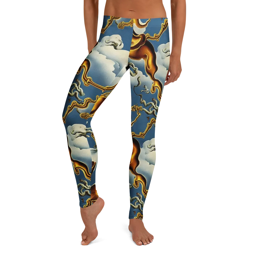 Gilded Cloud Serpents on Leggings — Front