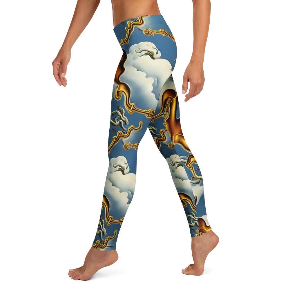 Gilded Cloud Serpents on Leggings — Left