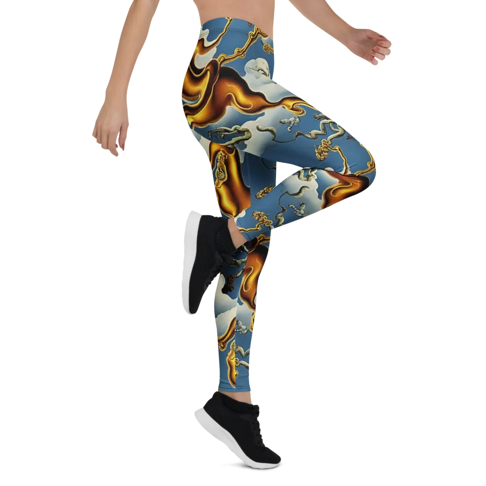 Gilded Cloud Serpents on Leggings — Right