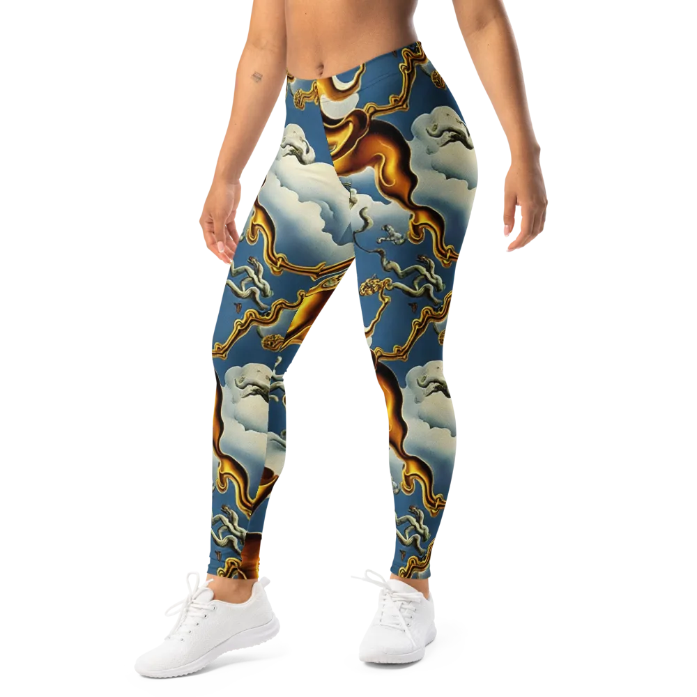 Gilded Cloud Serpents on Leggings — Left Front