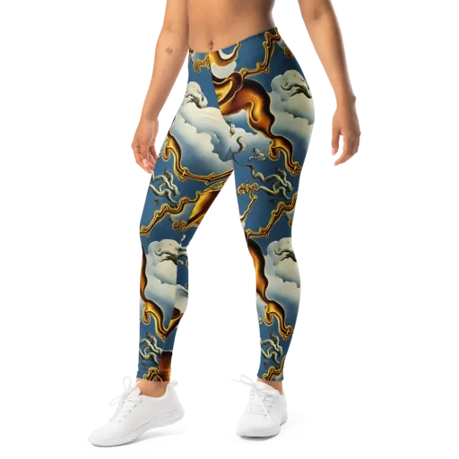 Gilded Cloud Serpents on a Leggings
