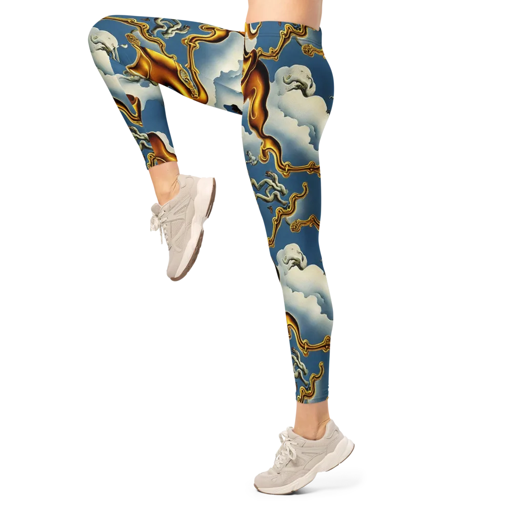 Gilded Cloud Serpents on Leggings — Left