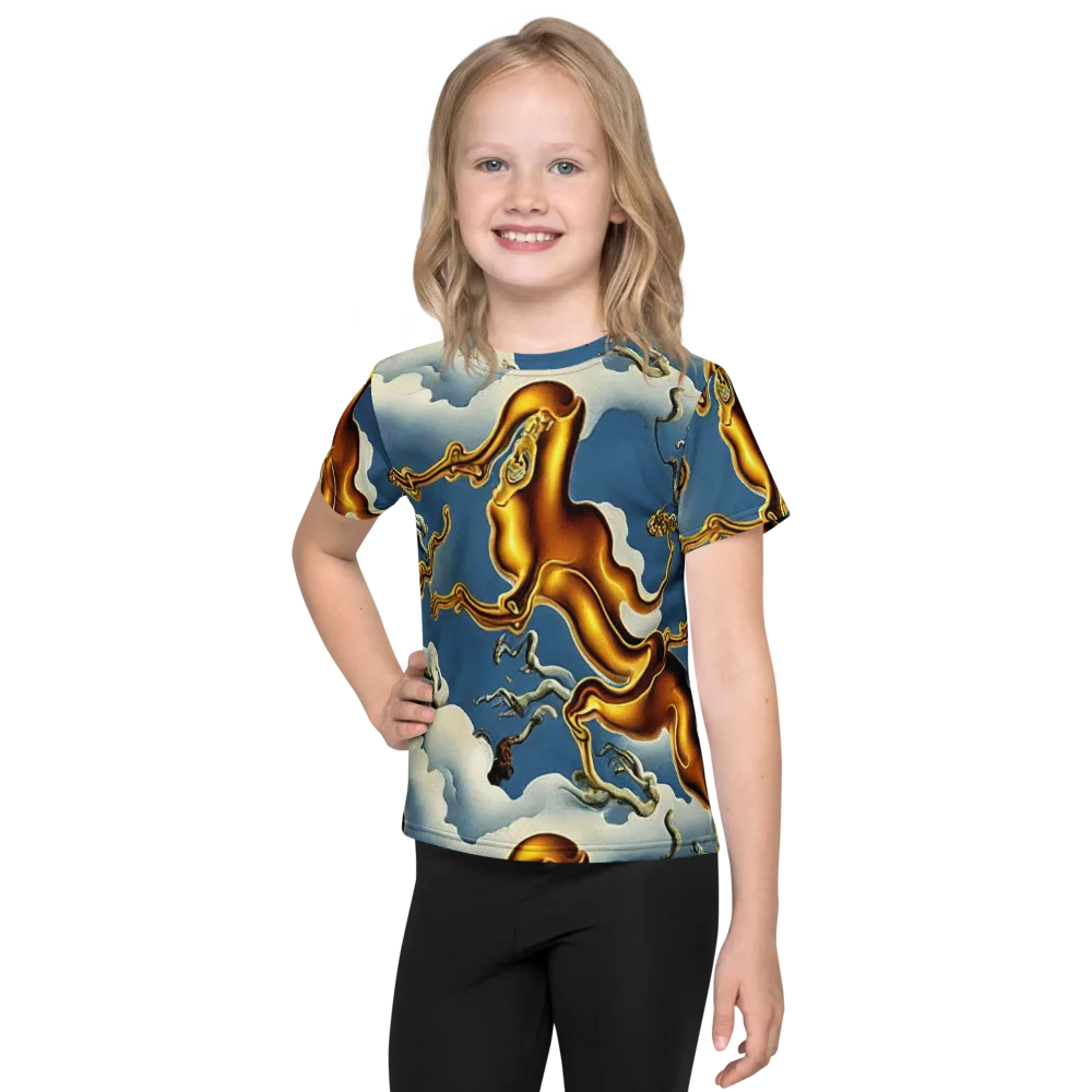Gilded Cloud Serpents on Kids Crew Neck T-Shirt — Front
