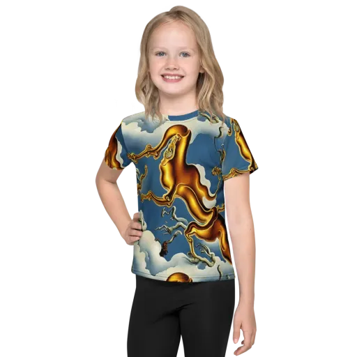 Gilded Cloud Serpents on a Kids Crew Neck T-Shirt