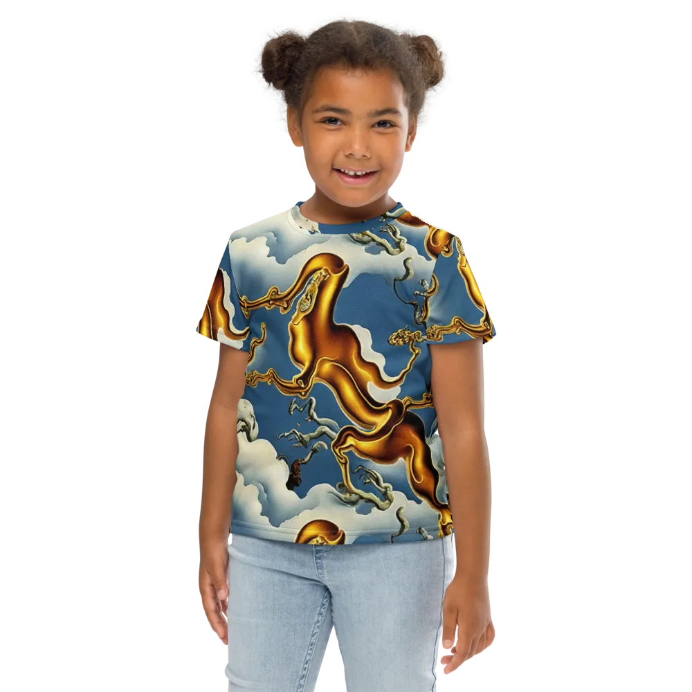 Gilded Cloud Serpents on Kids Crew Neck T-Shirt — Front