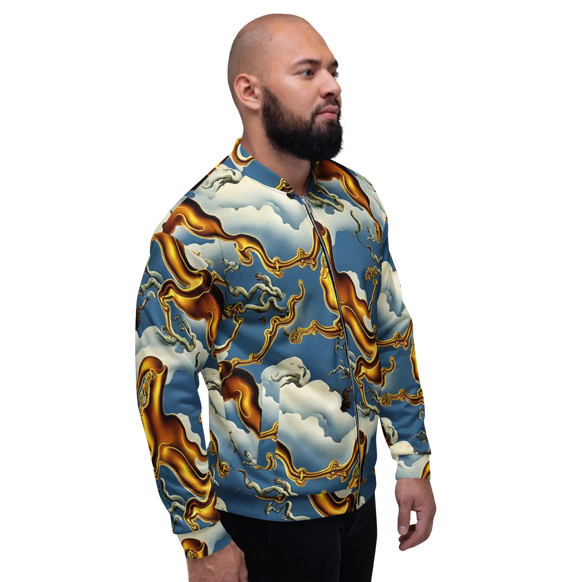 Gilded Cloud Serpents on Bomber Jacket — Right