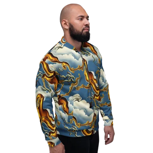 Gilded Cloud Serpents on a Bomber Jacket