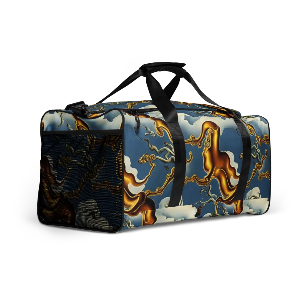 Gilded Cloud Serpents on Duffle Bag — Right Front