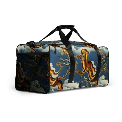 Gilded Cloud Serpents on a Duffle Bag