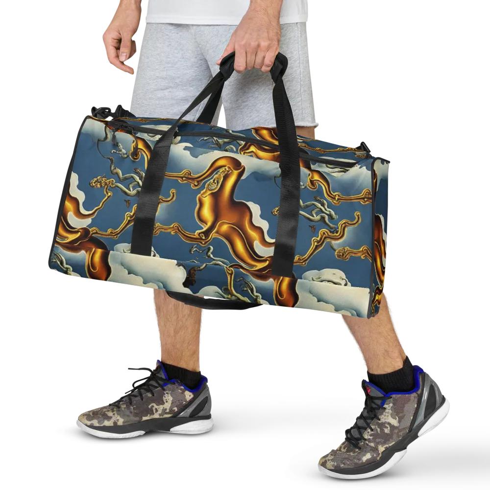 Gilded Cloud Serpents on Duffle Bag — Front