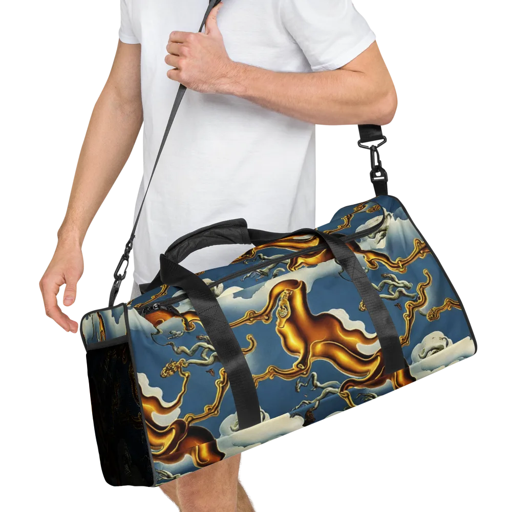 Gilded Cloud Serpents on Duffle Bag — Right Front