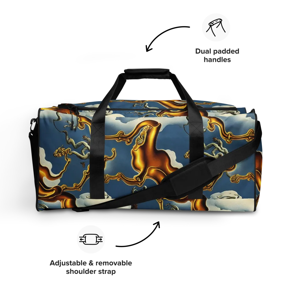 Gilded Cloud Serpents on Duffle Bag — Front