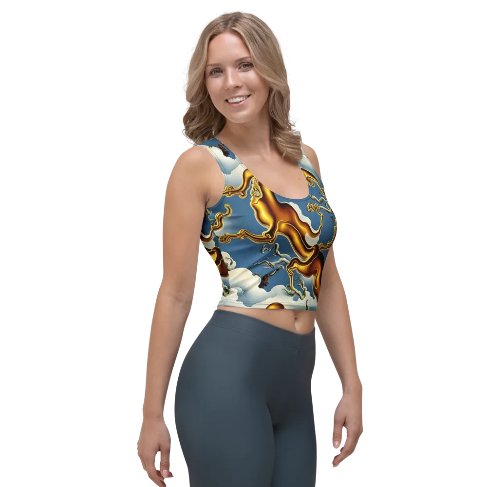 Gilded Cloud Serpents on Crop Top — Right Front