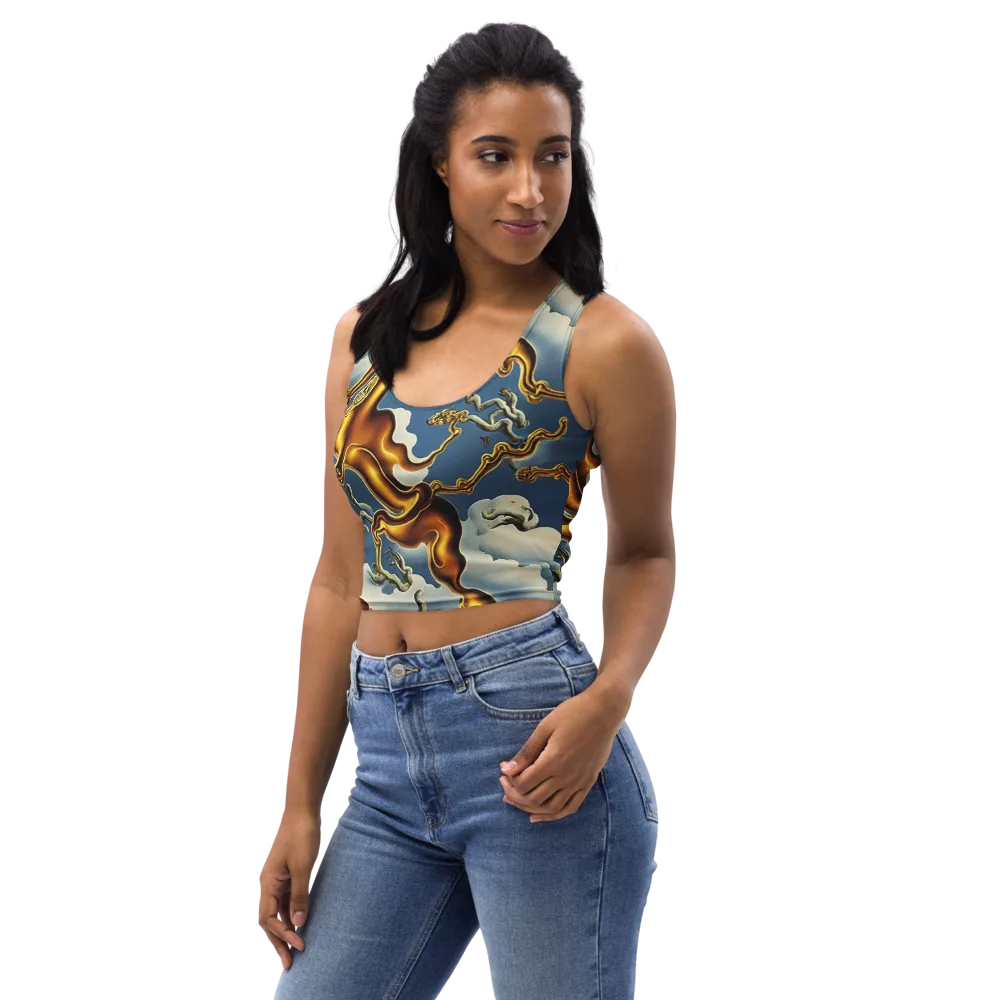 Gilded Cloud Serpents on Crop Top — Left Front