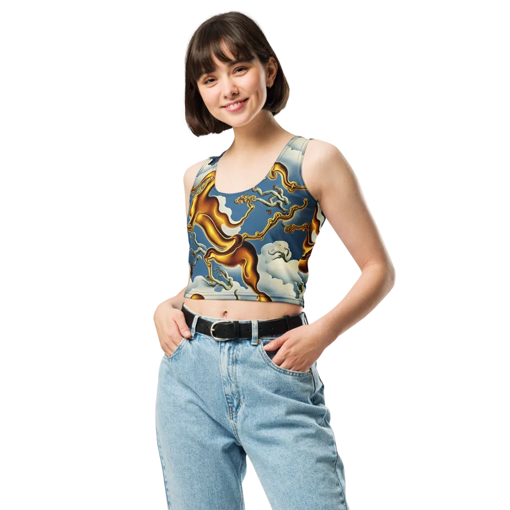 Gilded Cloud Serpents on Crop Top — Front
