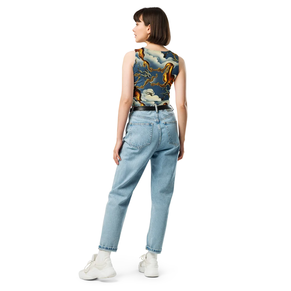 Gilded Cloud Serpents on Crop Top — Back