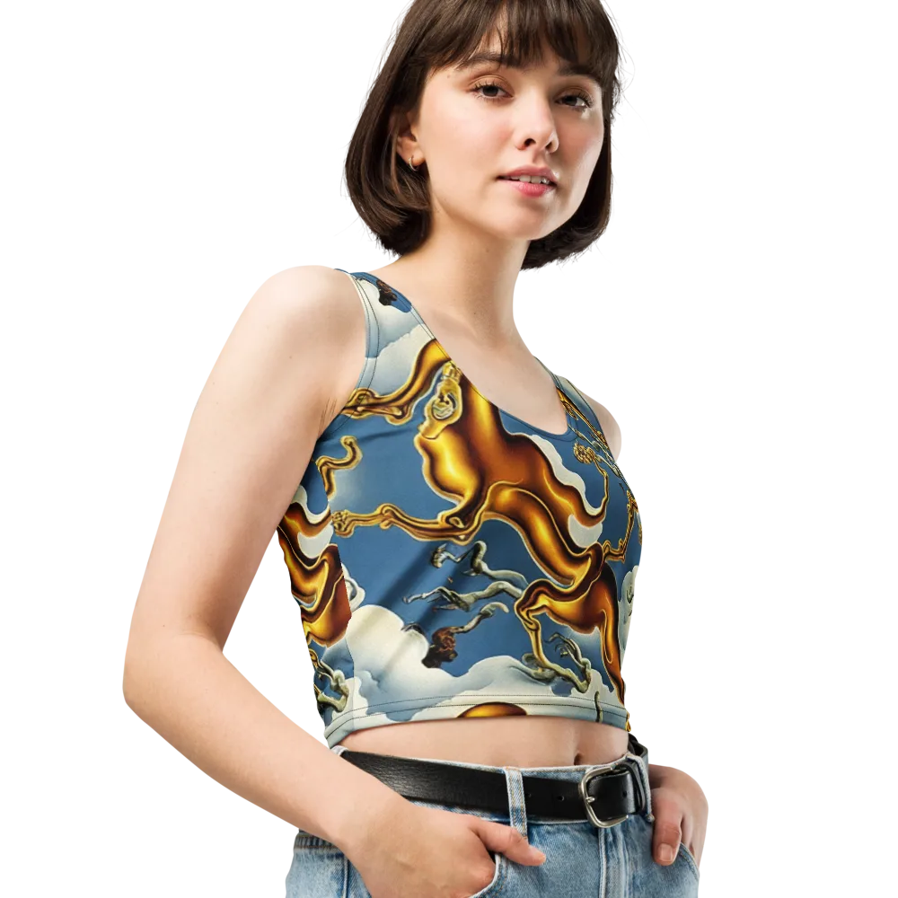 Gilded Cloud Serpents on Crop Top — Right Front