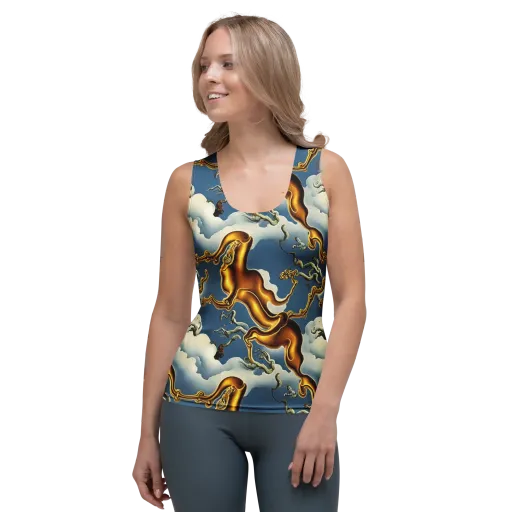 Gilded Cloud Serpents on a Women's Tank Top