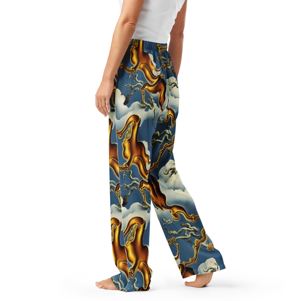 Gilded Cloud Serpents on Women's Pajama Pants — Left