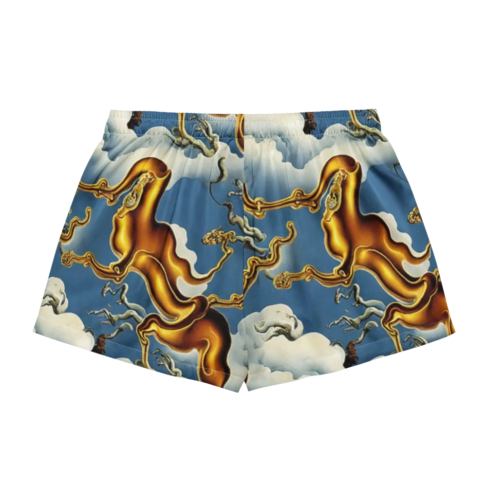 Gilded Cloud Serpents on Women's Pajama Shorts — Back