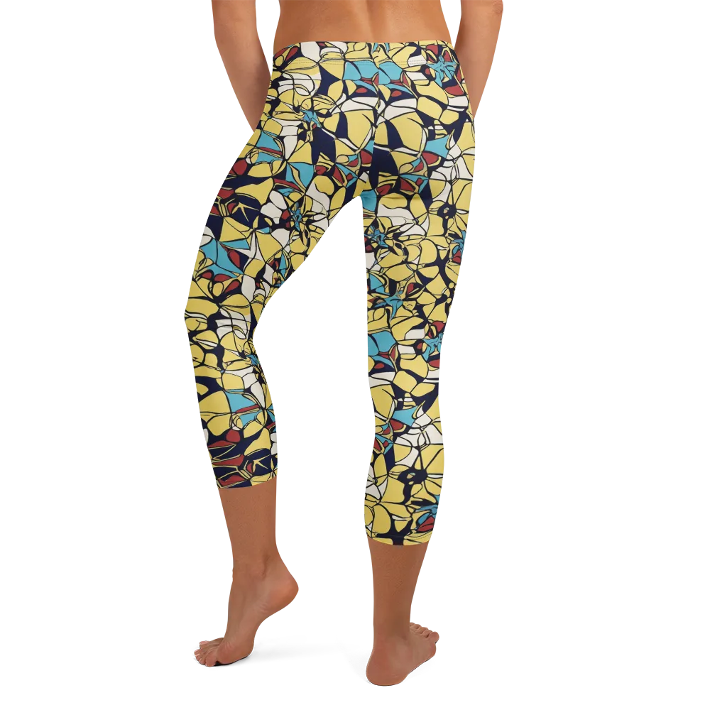 Sunlit Mosaic on Capri Leggings — Back
