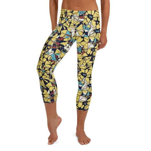 Sunlit Mosaic on a Capri Leggings