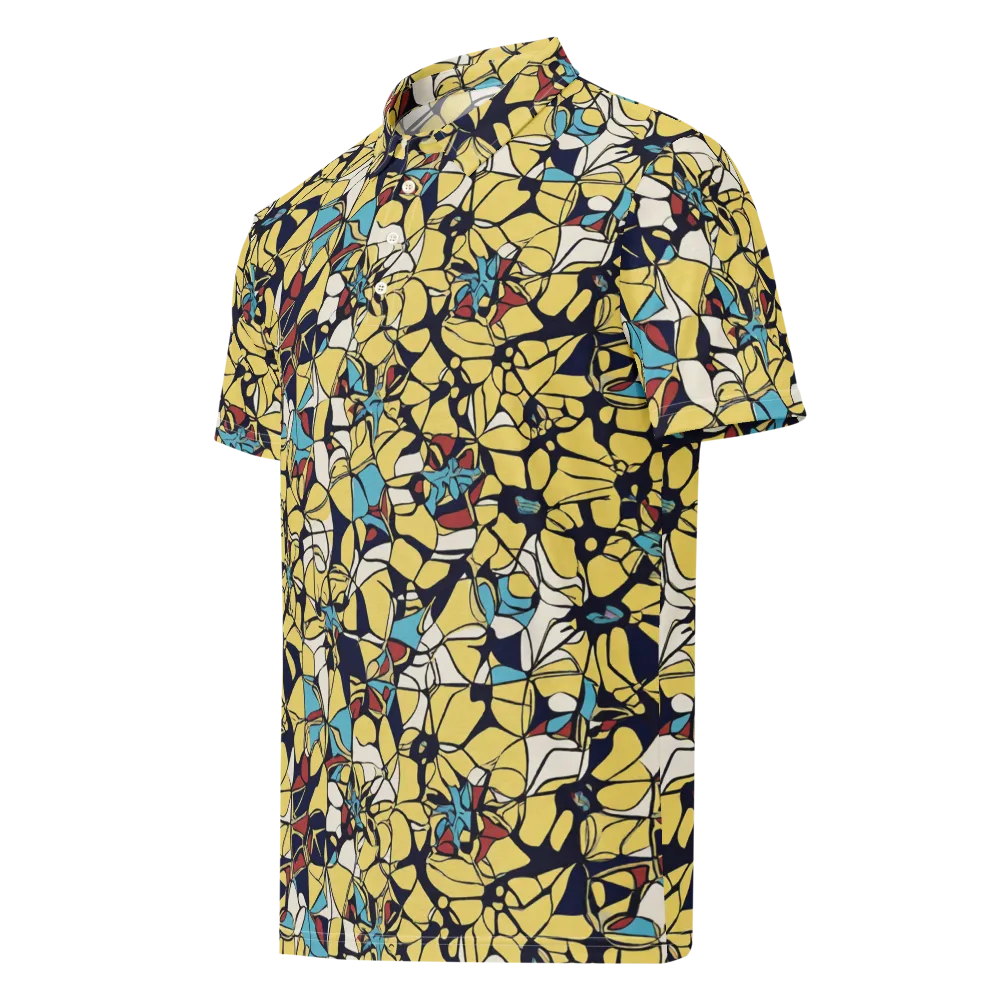 Sunlit Mosaic on Men's Slim Fit Polo Shirt — Left Front