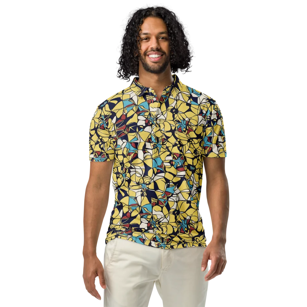 Sunlit Mosaic on Men's Slim Fit Polo Shirt — Front