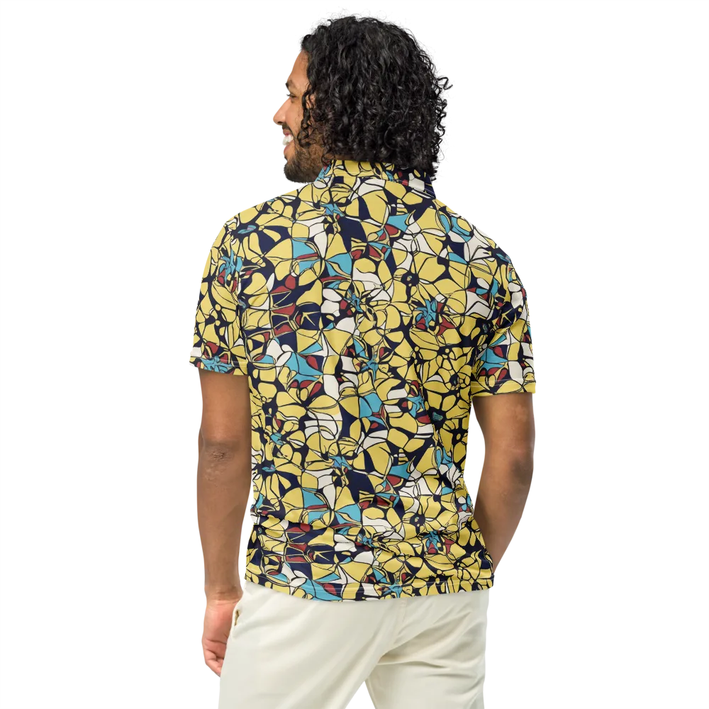 Sunlit Mosaic on Men's Slim Fit Polo Shirt — Back