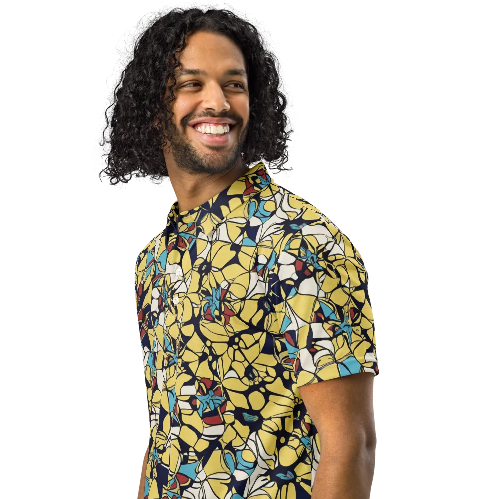 Sunlit Mosaic on Men's Slim Fit Polo Shirt — Left Front