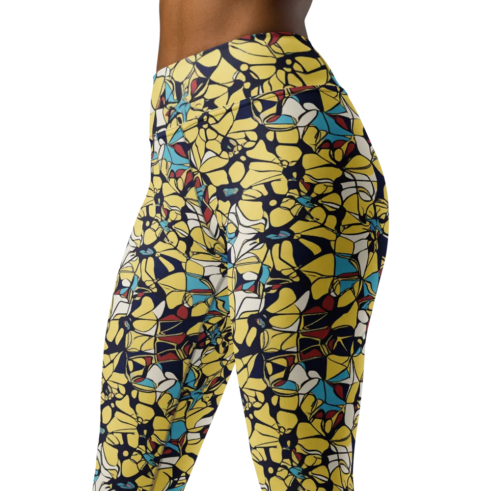 Sunlit Mosaic on Yoga Leggings — Left Front