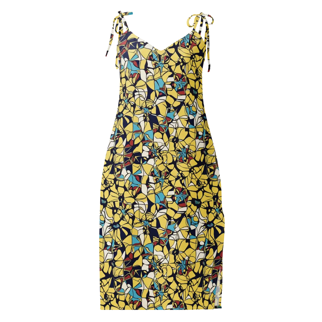 Sunlit Mosaic on Slip Dress — Front
