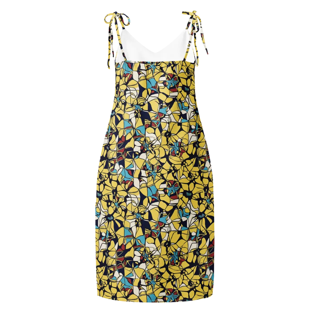 Sunlit Mosaic on Slip Dress — Back