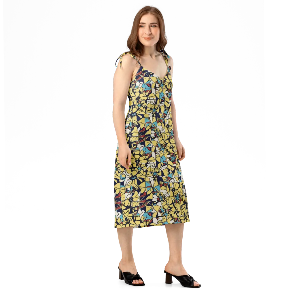 Sunlit Mosaic on Slip Dress — Right Front