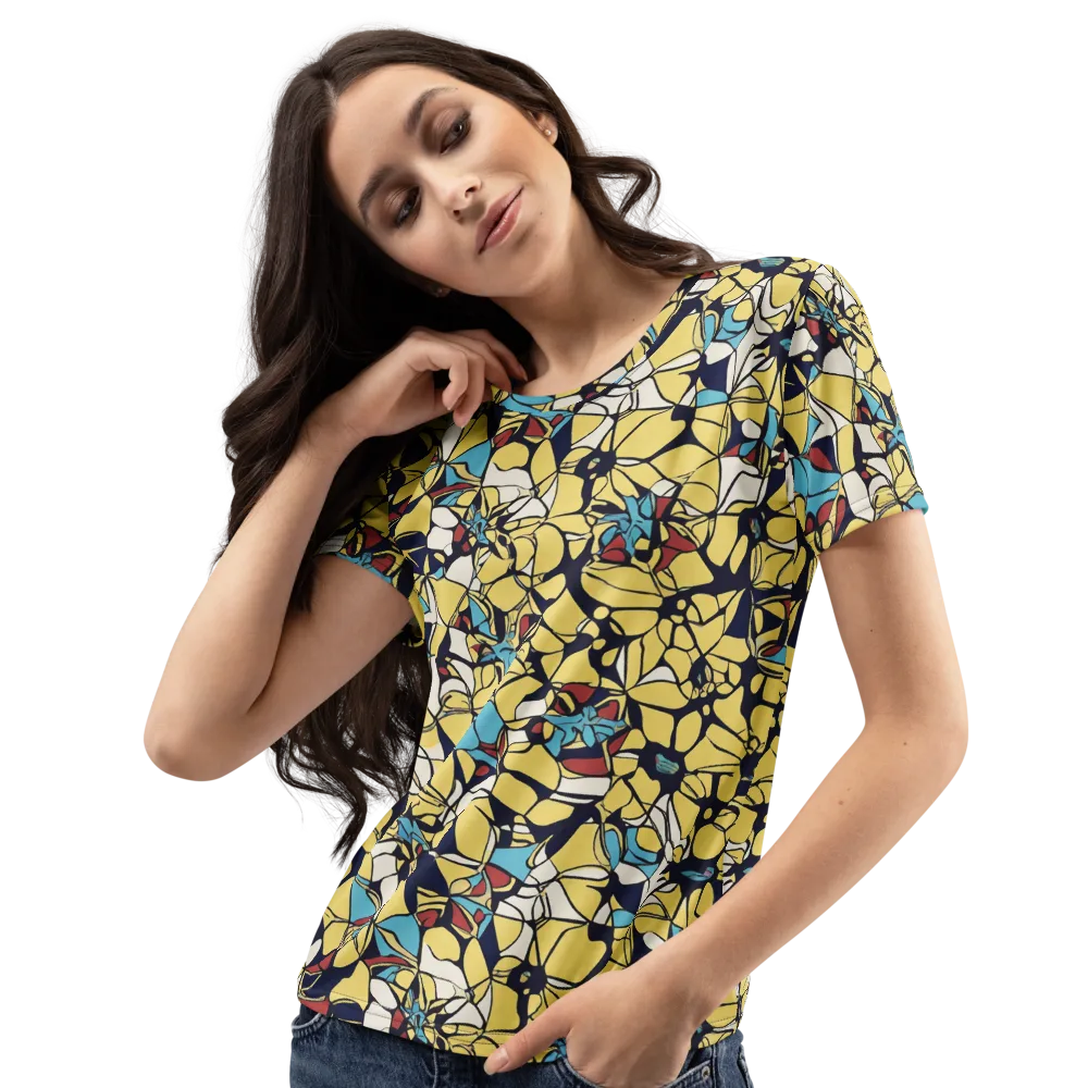 Sunlit Mosaic on Women's Crew Neck T-Shirt — Left Front