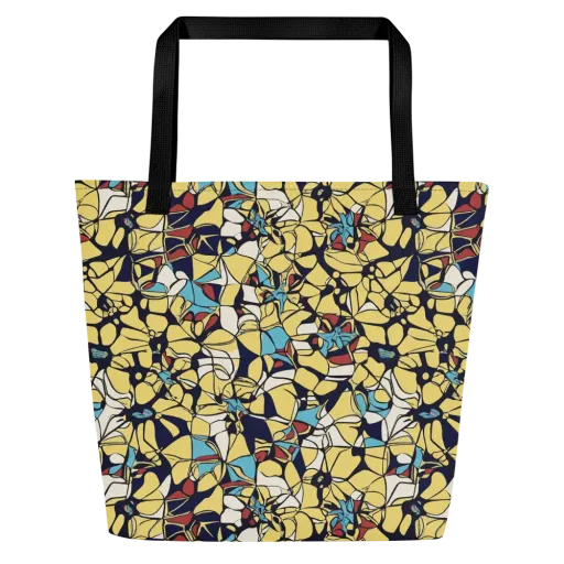Sunlit Mosaic on a Large Tote Bag W/ Pocket