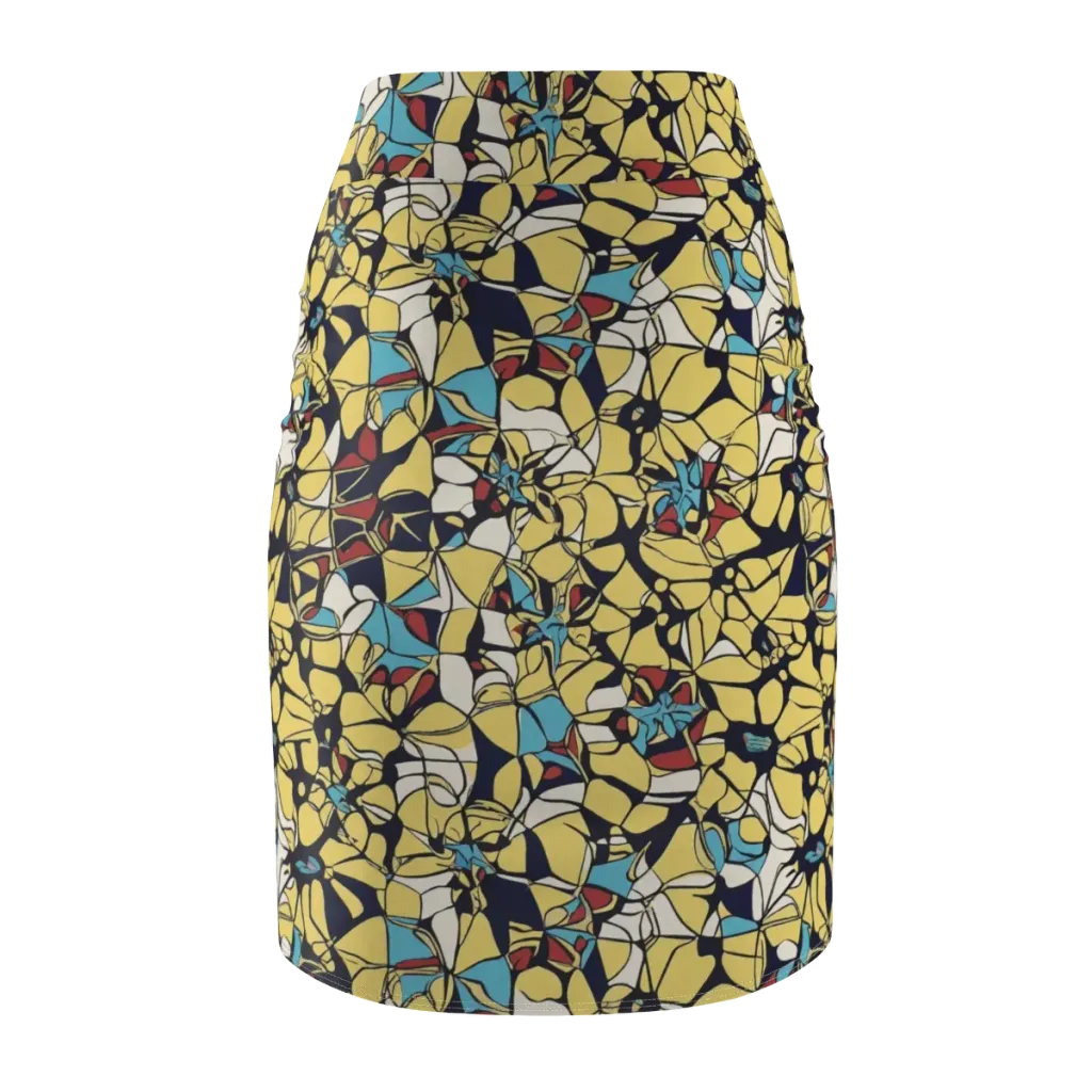 Sunlit Mosaic on Pencil Skirt — Back