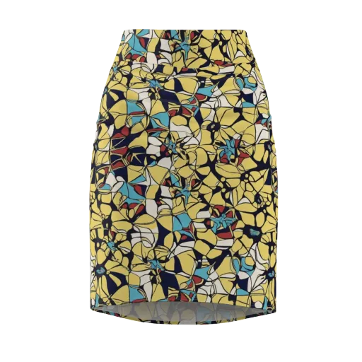 Sunlit Mosaic on a Pencil Skirt