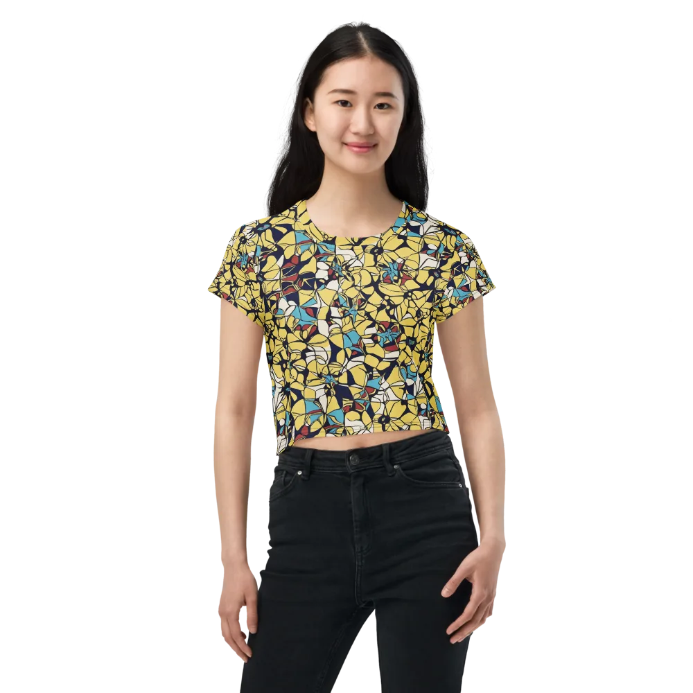 Sunlit Mosaic on Crop Tee — Front